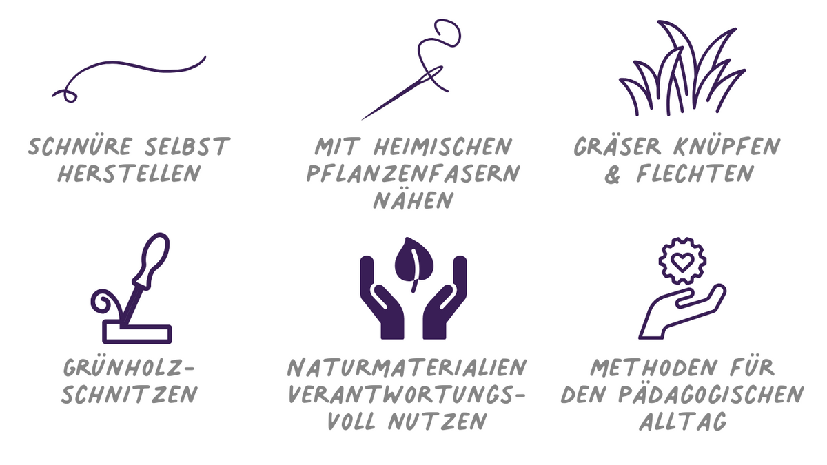 Naturhandwerk mit Holz, Gräsern und Wildkräutern